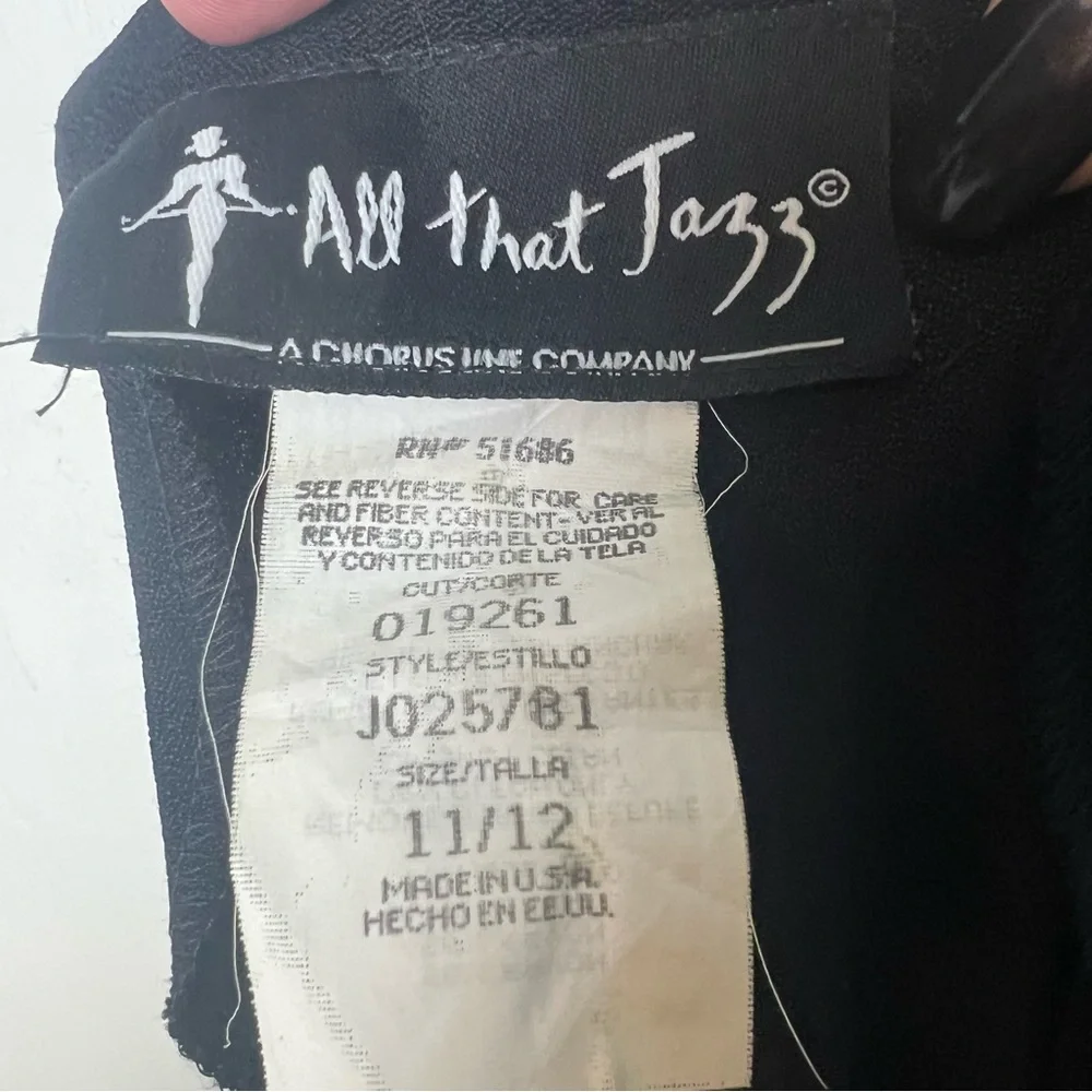 All‎ That Jazz – Junior’s VTG Black Rhinestone Strap Maxi Dress 90s – Sz. 11/12